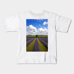 Lavender Field Purple Flowers Cotswolds England Kids T-Shirt